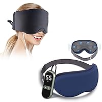 Portable Eye Massager with Heat for Migraines, Rechargeable Zero Pressure Light Blocking Eye Mask, Warm Eye Compress for Stye, Dry Eyes, MGD, Chalazion Blepharitis Eye Treatment