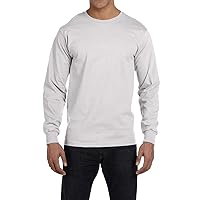 Men's Adult 6.1 Oz ComfortSoft Crewneck Tagless 100% Cotton Jersey Long-Sleeve T-Shirt for Men