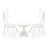 3PCS Metal Chair & End Table Sets 1:12 Dollhouse Furniture