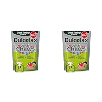 Dulcolax Kids Soft Chews Saline Laxative Watermelon Gentle Constipation Relief, Magnesium Hydroxide 1200mg, 15 Count (Pack of 2)