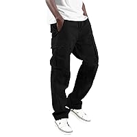 Baggy Cargo Pants Men Sports Hat Multi Woven Pocket Foot Rope Solid Pants Street Men Cargo Pants Big and Tall