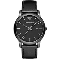 Emporio Armani Men's Three-Hand Leather Watch