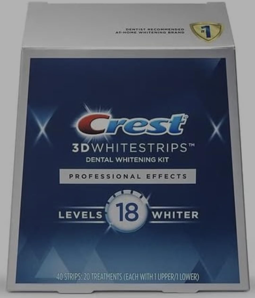 Crest 3D White Professional Effects Whitestrips Teeth Whitening Strips Kit, 40 Strips (20 Count Pack)