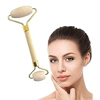 Oil Absorbing Face Roller The Volcanic Stone Face Massager Roller Skin Care Tools ，Facial Roller & Eye Roller for Puffy Eyes，Self Care Gifts for Women(Gold)