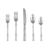 Fortessa Royal Pacific 18/10 Stainless Steel Flatware 20 Piece Place Setting, Polished Stainless