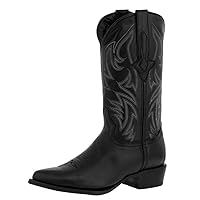 Texas Legacy Mens Black Cowboy Boots Western Wear Solid Leather J Toe