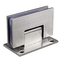 90 Degree Shower Door Brushed Stainless Steel Hinge Clamp Wall Bracket for Bathroom 8-12mm Thick Glass Door Replacement