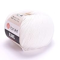 Yarnart Jeans Yarn, Amigurumi Cotton Yarn, Cotton Yarn Crocheting, Knitting Yarn, amigurumi Cotton Yarn, Turkish Yarn, 55% Cotton – 45% PAC (Poliacrylic) Color (1)