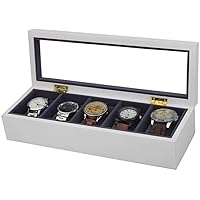 Watch Box 5 Watch Display Storage Box White Jewelry Collection Case Organiser Holder Wooden Watch Organizer Collection