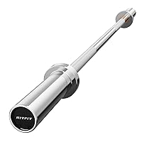 RITFIT 4ft/5ft/6ft Olympic Barbell for Strength and Weightlifting Training - 2 Inch Olympic Bar for Squat, Deadlift, Curl, Bench Press, Overhead Press - 350lbs/500lbs Capacity with Weight Plates