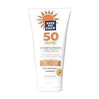 Daily Sunscreen Lotion SPF 50-Water-Resistant Sunscreen Mineral Lotion-Reef-Friendly & Cruelty-Free -Hypoallergenic And Fragrance-Free With Sunflower Seed Oil and Chamomile - 4 fl oz Tube