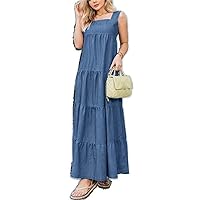 Summer Denim Sundress Women Jeans Dress Loose Blue Dresses Holiday Robe Streetwear