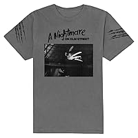 Nightmare On Elm Street Men's Sleeve Scratch Slim Fit T-Shirt Small Charcoal