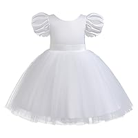 Girls Dresses Size 8 Casual Toddler Girl Dress Summer Bubble Sleeve Bow Princess Dress Catwalk Performance Dress