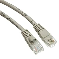 Cat6 Ethernet Cable, 24AWG, RJ45 Gold Plate Connector, ETL, 4 Pair Stranded Copper, Snagless Boot Unshielded Twisted Pair (UTP) Internet Network Patch Cable, 6 Inches, Gray
