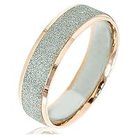 Gemini Custom Women's 18K Gold Filled Anniversary Wedding Titanium Ring width 5mm Valentine's Day Gift