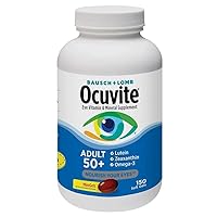 Ocuvit-e Eye Vitamin & Mineral Supplement, Contains Zinc, Vitamins C, E, Omega 3, Lutein, & Zeaxanthin, B-ausch & Lomb Ocuvite Adult 50+ Eye Vitamin & Mineral Softgels, 150 Count