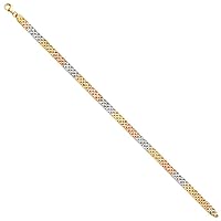 14k Yellow Gold White Gold and Rose Gold Crystal Cut Bracelet Jewelry Gifts for Women