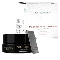 CYMBIOTIKA Liposomal Magnesium L-Threonate & Pure Shilajit Resin Bundle, Focus Memory Brain Support, 84+ Trace Minerals, Digestive & Immune Supplement