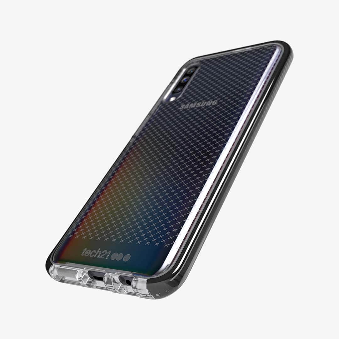 Tech21 EVO Check Smokey/Black Case for Samsung Galaxy A50 - Scratch Resistant Polyurethane Design