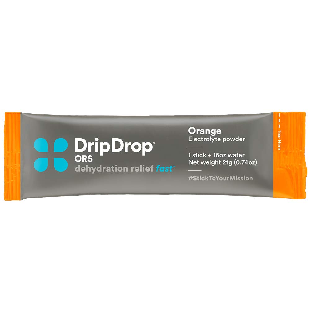 DripDrop ORS - Value Pack - Patented Electrolyte Powder For Dehydration Relief Fast - For Workout, Sweating, Illness, & Travel Recovery - Orange - ...