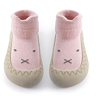 Exegawe Baby Sock Shoes Toddler Cartoon Soft Rubber Sole Non Slip Floor Slipper for Boys Girls First Walking