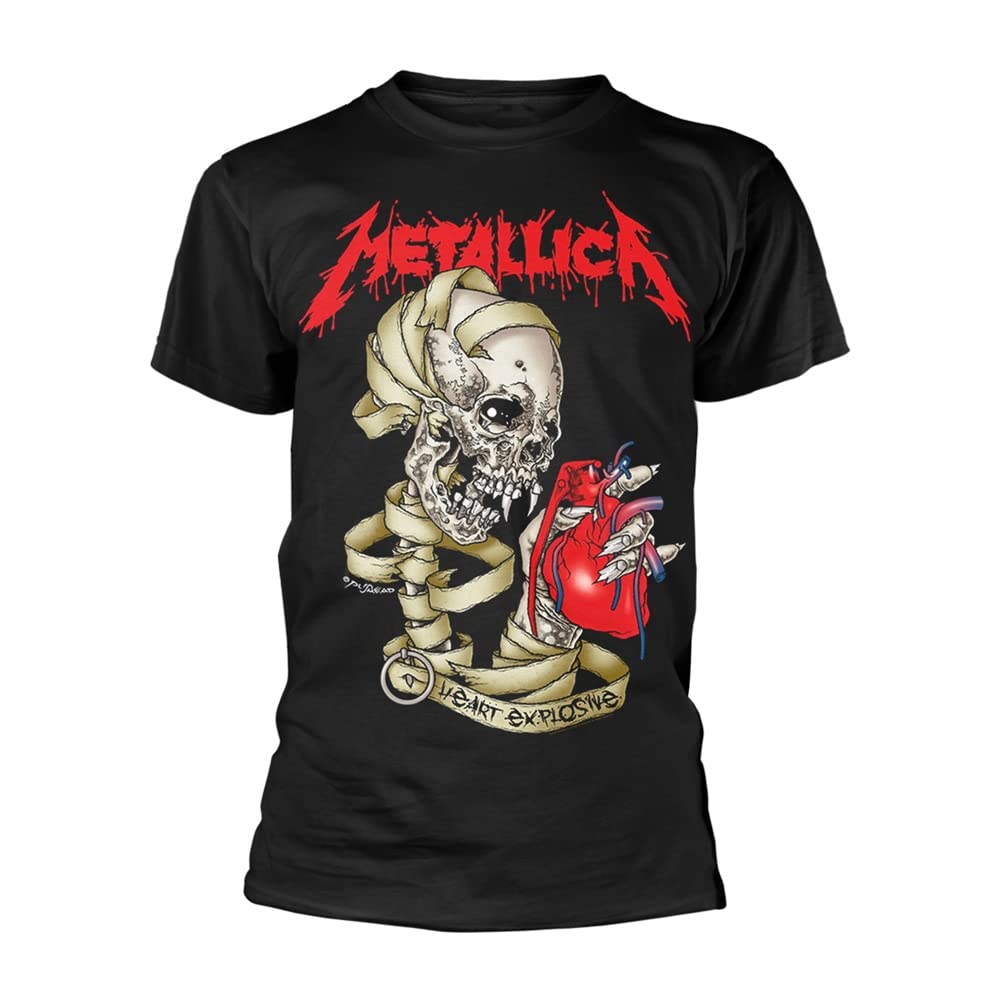 Metallica Heart Explosive Black T-Shirt Men's