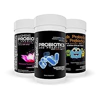 Intelligent Labs 3-in-1 Probiotics with Prebiotics Bundle for The Whole Family: Kids Probiotics + Adult 50 Billion CFU + Women’s Probiotics, No Refrigeration Needed, 2 Months Supply Per Bottle
