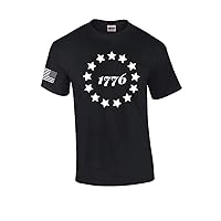 Patriot Pride Collection 1776 Betsy Ross Flag 13 Stars Men's Short Sleeve T-Shirt