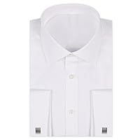 Jacob Alexander 2 Pc Set Men's White French Cuff Shirt Combo Rectangular Pair
