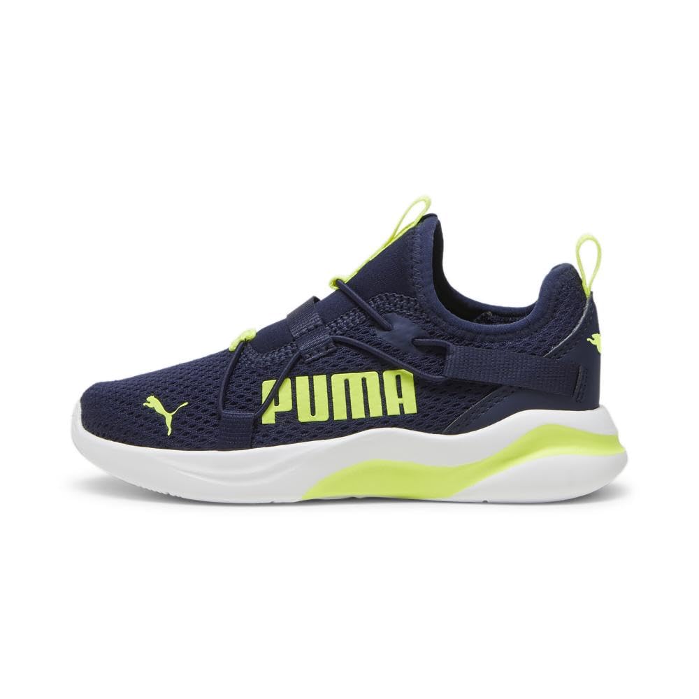 PUMA Rift Slip On Sneaker, Navy-Electric Lime, 12 US Unisex Little Kid
