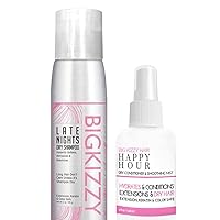 Hair Dry Duo, Best Dry Shampoo & Dry Conditioner Spray for Hair Extensions, Long and Oily Hair Types. Dries Clear - Blonde and Dark Brunette Hair. Adds Weightless No Grit Volume.