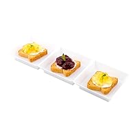 Restaurantware 7.5 x 2.5 Inch Sauce Trays 100 Disposable Divided Serving Plates - Lids Sold Separately Disposable White Plastic 3 Compartment Serving Dishes For Condiments Appetizers Or Snacks