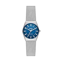 SKAGEN Grenen Watch for Women, Solar-Powered Movement with Stainless Steel or Leather Strap