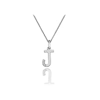Hot Diamonds Round Diamond and Micro Letter J 925 Sterling Silver Pendant with 46 cm Curb Chain