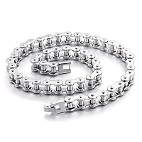 Punk Rock Bike Motorcycle Necklace Men 316L Stainless Steel Bicycle Biker Chain Necklace Jewelry Silver