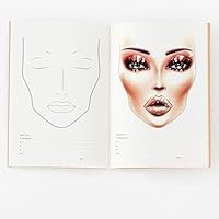 A4 (European Face Chart) Makeup Artist Exercise Book foor Students and Hobbyists,Makeup Notebook Professional Makeup Artist Practice Template Makeup Drawing Book