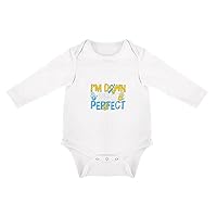 Baby Baby I'm Down Right Perfect Baby Or Toddler Long Sleeves Romper Jumpsuits for Boy And Girl