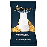 Satinara Fondant Icing | White 2.2 LB | Professional Preferred For Exceptional Cakes, Ready to Roll, Smooth, Easy to Use for Cake Decoration And Covering, Cookies and Cupcakes - WHITE 2.2 LB