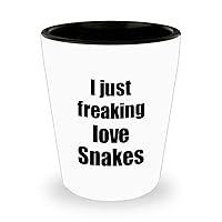 Snake Shot Glass I Just Freaking Love Snakes Lover Funny Gift Idea For Liquor Alcohol 1.5oz Shotglass
