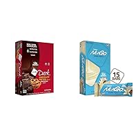 NuGo Dark Chocolate Pretzel, 12g Vegan Protein, 200 Calories, Gluten Free, 1.76 Ounce (Pack of 12) & Protein Bar, Vanilla Yogurt, 11g Protein, 170 Calories, Gluten Free, 1.76 Ounce each, 15 Count