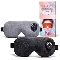 Cordless Heated Eye mask for Dry Eyes, Sleep Eye mask, USB Rechargeable Heating Eye Pad with Battery Indicators, Electric Warm Eye Compress for Relief Stye,Gift for Mother Day (Black+Grey)