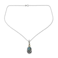 NOVICA Handmade .925 Sterling Silver Citrine Pendant Necklace with Composite Turquoise Blue Yellow India Birthstone 'Eternal Allure'