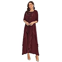 Plus Size Mother of The Bride Dresses for Wedding Burgundy Long Lace Formal Gowns and Evening Dresses Size 26W