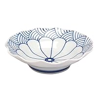 有田焼やきもの市場 Small Japanese Bowls for side dishes 5.9 inches Ceramic Porcelain Made in Japan Arita Imari ware Kikuwari Seigaiha