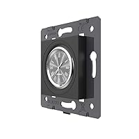 Luxus-Time Livolo Interior Wall Clock Kitchen Clock Analogue Flush-Mounted in Black for Glass Frame Roman Dial