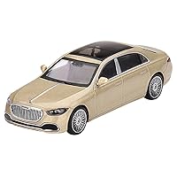 TrueScale Miniatures MINI GT 1/64 Mercedes Maybach S680 Champagne Metallic Left Handle Finished Product