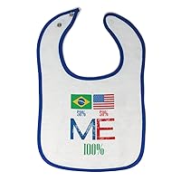 Toddler & Baby Bibs Burp Cloths Pride Brazil USA Flag Design Cotton Baby Items for Baby Girl & Boy White Royal Blue Design Only