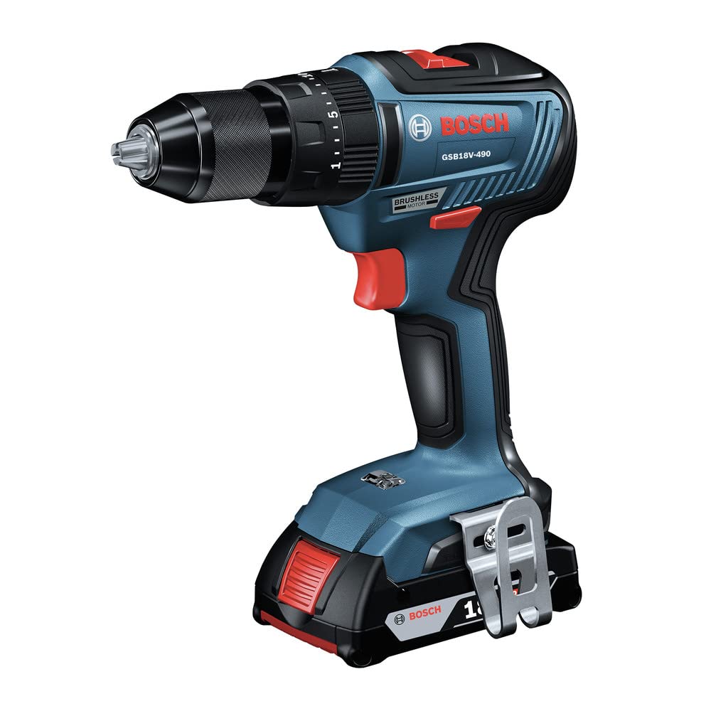 Bosch GXL18V-240B22-RT 18V Brushless Lithium-Ion 1/2 in. Hammer Drill Driver and 1/4 in. and 1/2 in. 2-in-1 Bit/Socket Impact Driver Combo Kit with 2 Batteries (2 Ah) (Renewed)