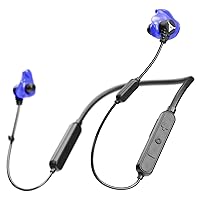 Decibullz Safe + Sound Wireless Bluetooth Headphones & Custom Molded Earplugs, Comfortable Hearing Protection for Shooting, Hunting, Travel, Work, & Concerts (Blue)